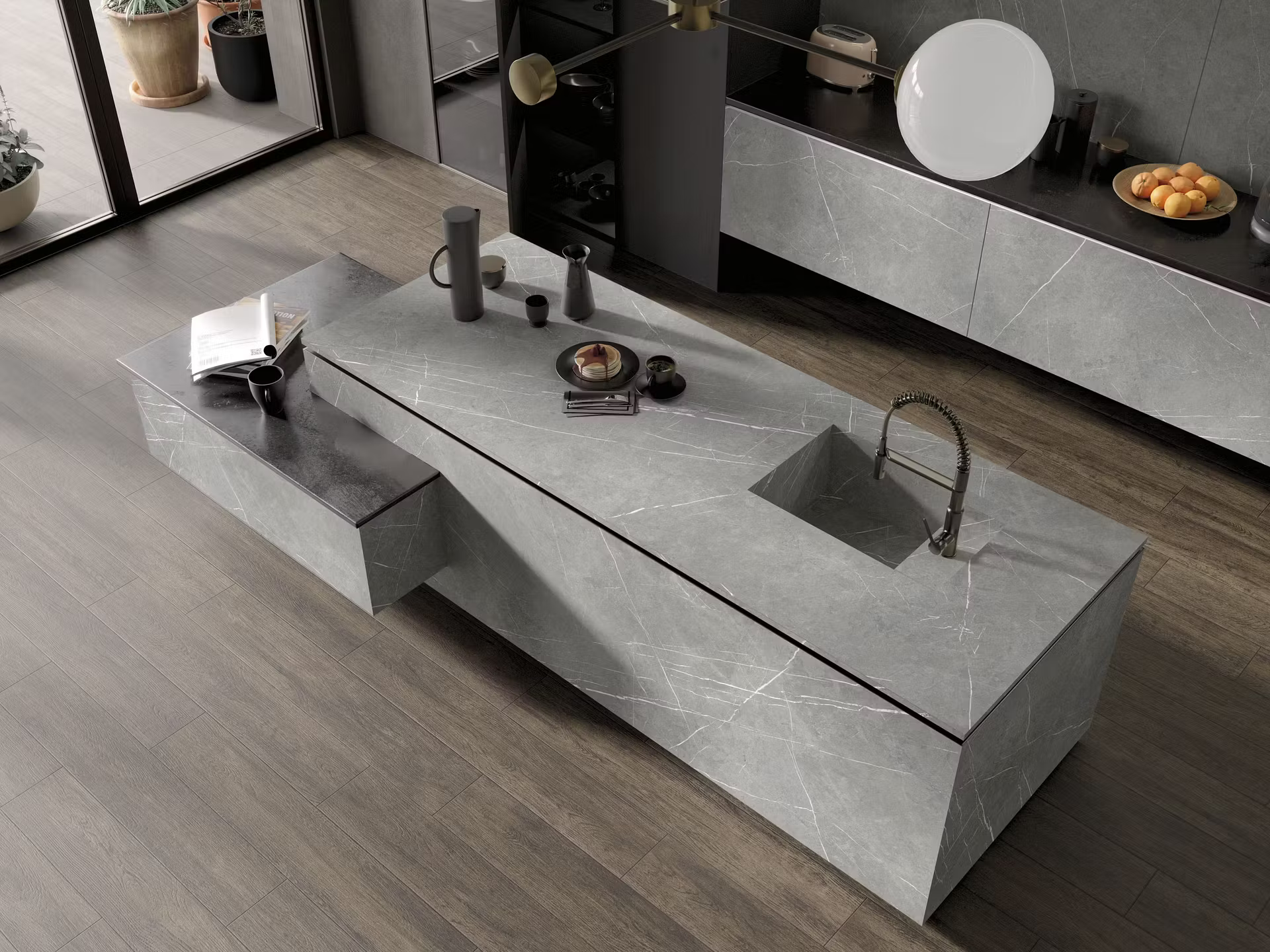 Natural stone kitchen countertop